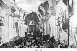 Iglesia de Santa Clara en Nueva Guatemala de la Asunción tras el terremoto de 1917-18